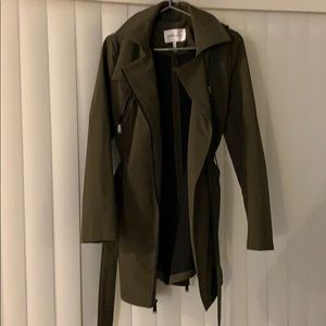 S BCBG army green trench coat